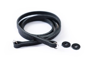 Leather camera strap black