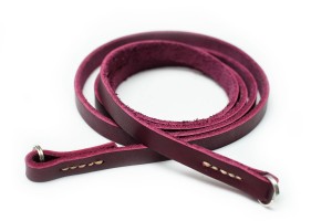 Leather camera strap cherry